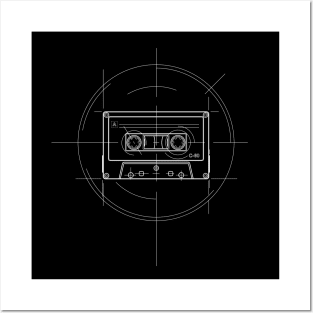 Cassette Tape Drafting Design Posters and Art